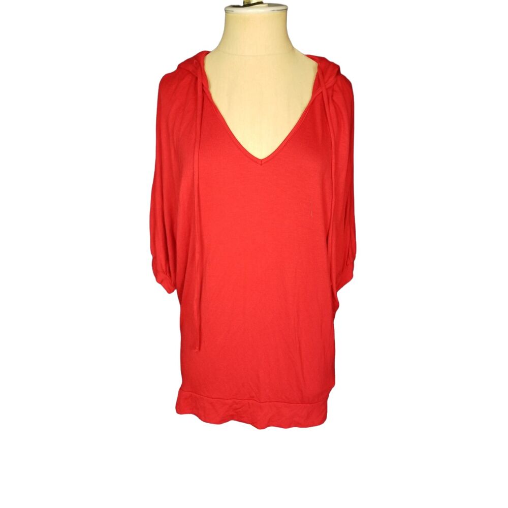 Kut from the Cloth Red Short Sleeved Hooded Tunic Size XS